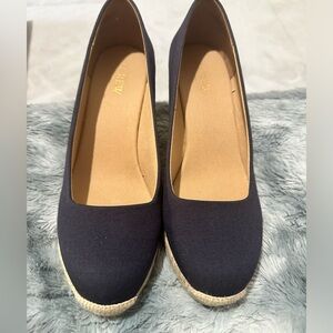 J Crew canvas Espadrille wedge